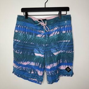 American Eagle Outfitters • Tropical Blue Board Shorts Size Medium
